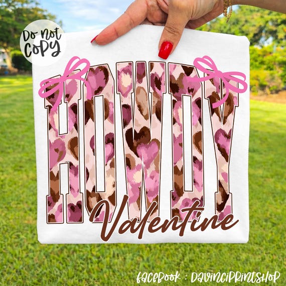 Retro Howdy Valentine png, Coquette Valentine Bow Clipart, Preppy Valentines, Cow Print Valentines png, Girly Valentine png, Cowgirl png