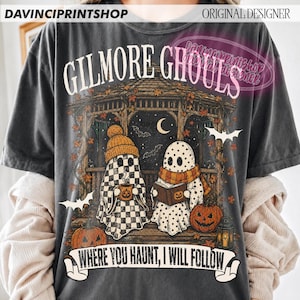 Fantasmas acogedores PNG, Donde tú te quedes embrujaré, te seguiré PNG, Fantasmas vintage de Halloween para sublimación, Diseño de fantasma acogedor de otoño para descarga digital imagen 4