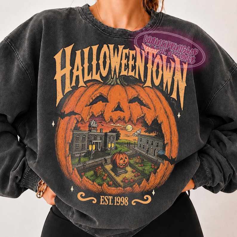 Vintage Halloween PNG Bundle, Retro Gruselige Saison Sublimation, Bauernhaus Geist Kürbis Designs, Halloween Shirt PNG, digitaler Download Bild 8