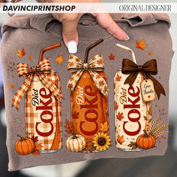 Fall Soda Lover PNG, Autumn Soft Drink Design, Cozy Fall Beverage PNG, Pumpkin Spice Autumn Sublimation, Cute Thanksgiving Shirt PNG