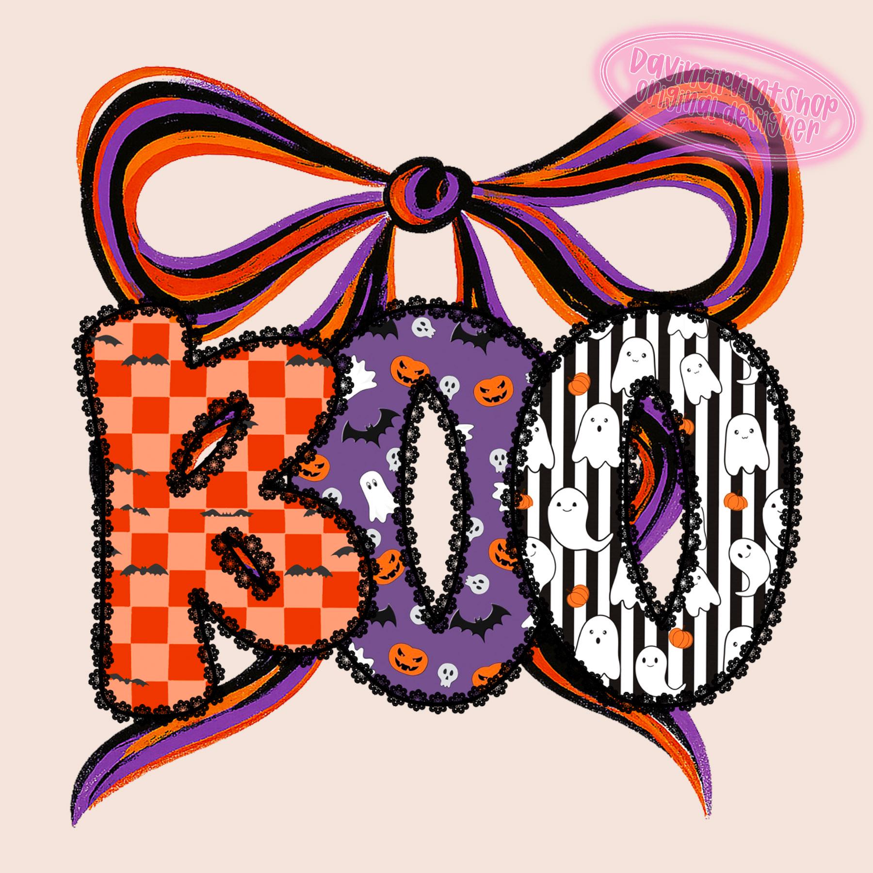 2 files, Boo Halloween Coquette PNG, Boo Coquette Bow, Halloween png, Preppy Halloween, Cute Halloween png, Spooky Vibes, Fall Shirt png