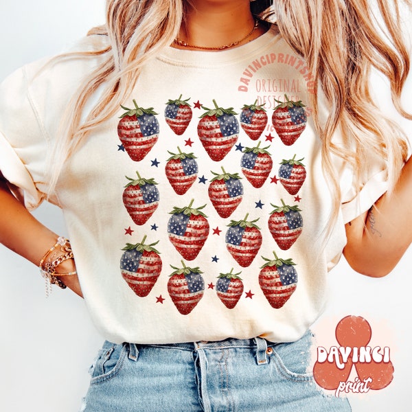 4th of july Strawberries png, America png, 4th of july png, Strawberry png, American girl png, Independence day png, Retro png, png designs