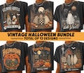 Vintage Halloween PNG Bundle, Retro Spooky Season Sublimation, Farmhouse Ghost Pumpkin Designs, Halloween Shirt PNG, Digital Download