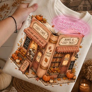 Fall Bookish Png, Book Lover png, Autumn Cozy Readers Sublimation, Fall Reading png, Cozy Autumn Graphic,  Autumn Aesthetic Shirt Design