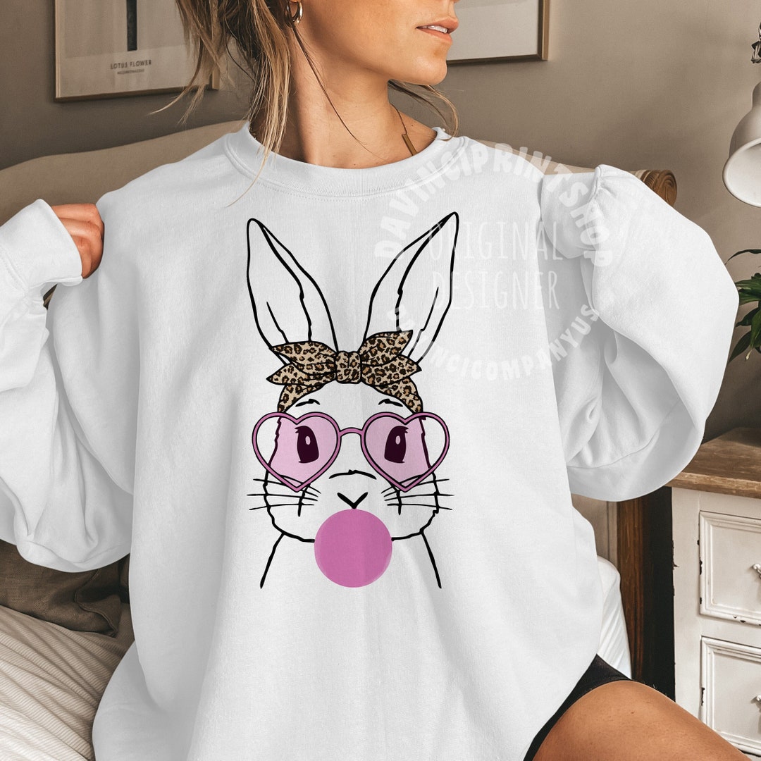 Cute Bunny With Bandana Glasses Bubblegum PNG, Rabbit Bandana Glasses ...