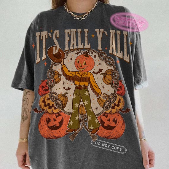 It's Fall Y'all Pumpkins png, Vintage Halloween Pumpkin png, Fall png, Fall Pumpkin PNG, Retro Fall Autumn Graphic, Preppy Fall Girly png