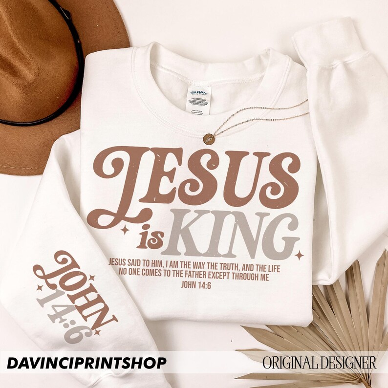 Jesus ist König Glaubensbasierte PNG, Christliche PNG, Ästhetische Christliche Png, Religiöse Schrift Bibel Vers Png, Christliche Sublimation PNG, Jesus Bild 3