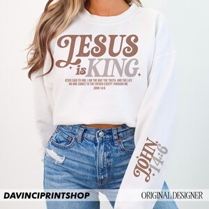 Jesus ist König Glaubensbasierte PNG, Christliche PNG, Ästhetische Christliche Png, Religiöse Schrift Bibel Vers Png, Christliche Sublimation PNG, Jesus Bild 4