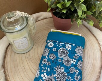 Estuche para libros con flores azules, estuche para kindle, estuche para libros, estuche para libros, accesorio para libros