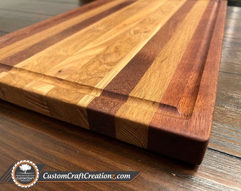 CUTTING BOARD: Apitong / Oak / Black Walnut / Maple Wood - 2 Sided
