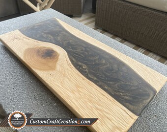 MEDIUM CUSTOM: Ash Wood / Shinai Brown Taba Gold Epoxy Serving Board