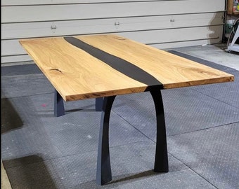 American Elm - Black Epoxy River Table