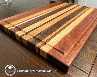 CUTTING BOARD: Apitong / Black Walnut / Maple Wood - 2 Sided