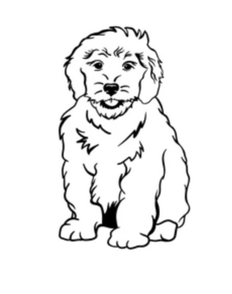 Coloring Pages | Goldendoodle | Digital, Downloadable Coloring Pages image 4