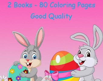 Easter Coloring Pages! 80 Page Coloring Book, Cover Included!