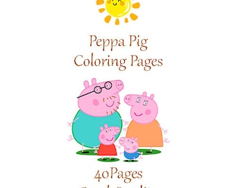 Peppa Pig Coloring Pages-40 Page Coloring Book With Cover