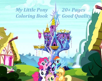 My Little Pony Coloring Pages-20+ Page Coloring Book With Cover
