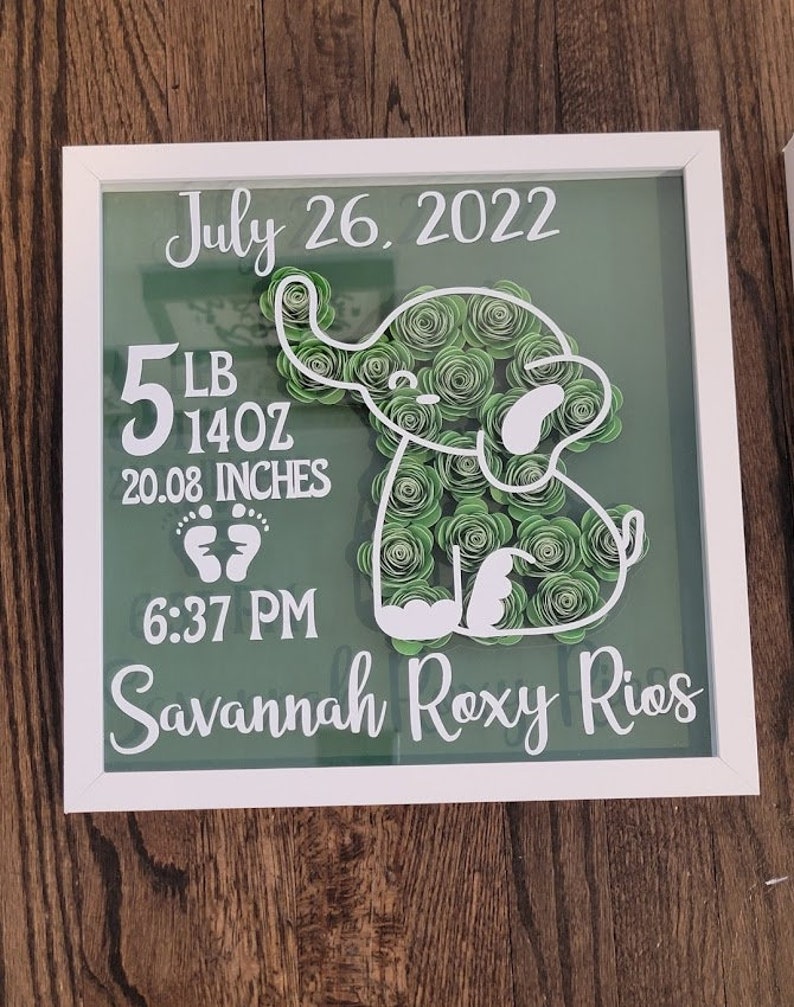 Baby Shadow Box Personalized Baby Stats Etsy Australia