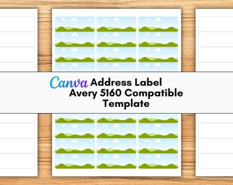 Modèle d'étiquette d'adresse Canva | Compatible Avery 5160