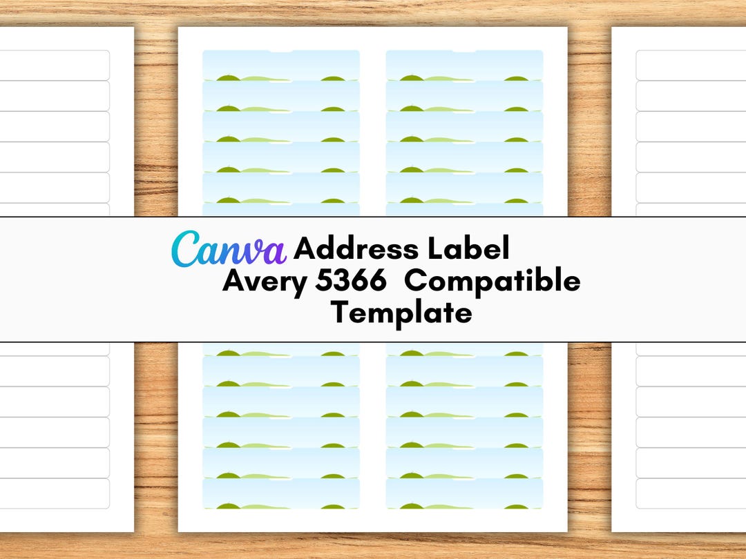 Avery 5366 Canva Blank Template | File Labels | Fully Editable Drag and