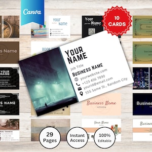 Business Card Template Bundle  | Fully Editable in Canva | For Authors, Cons, Teachers