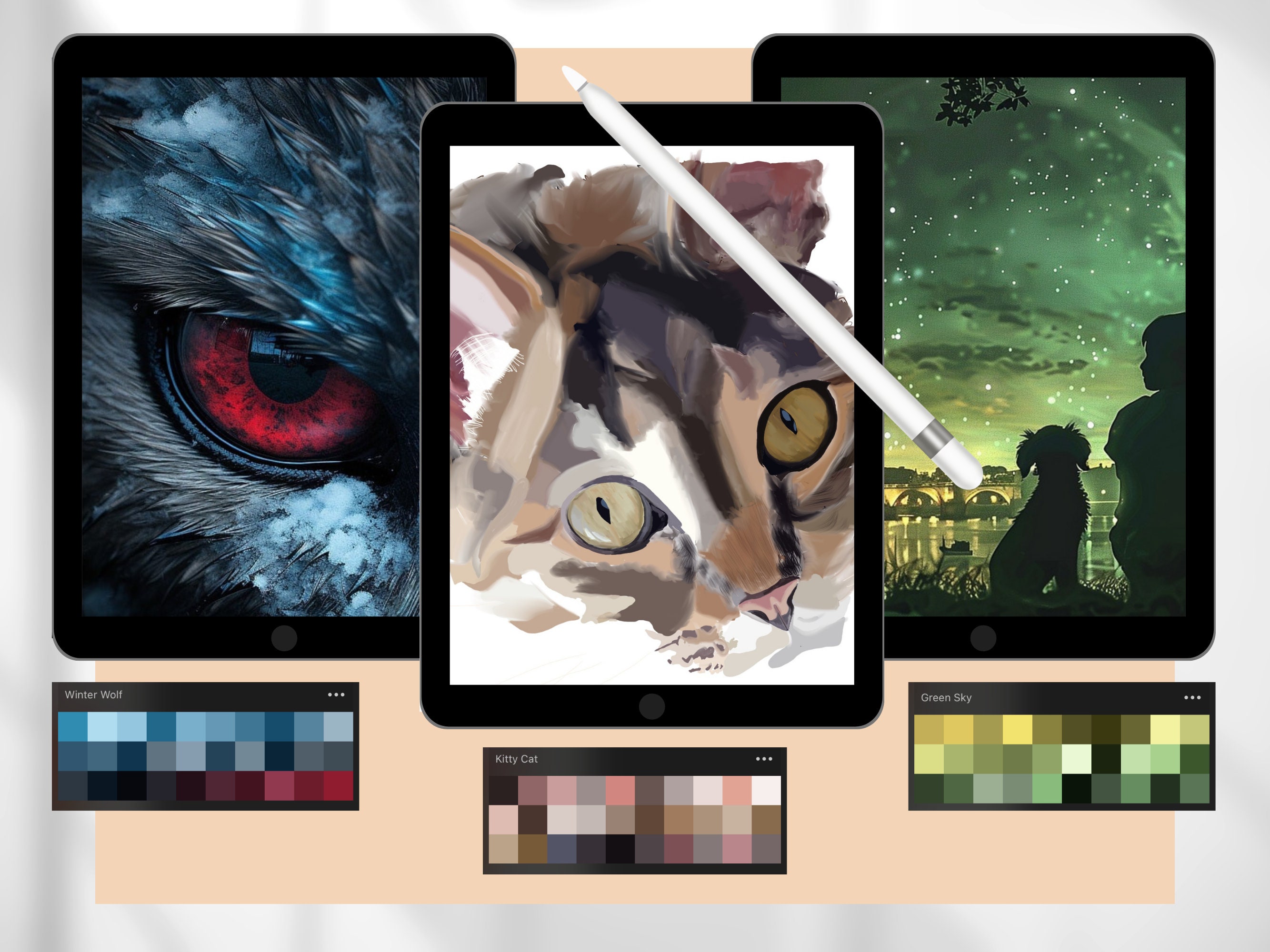 Procreate Drag and Drop Color Palettes, 200 Swatches, Instant Download