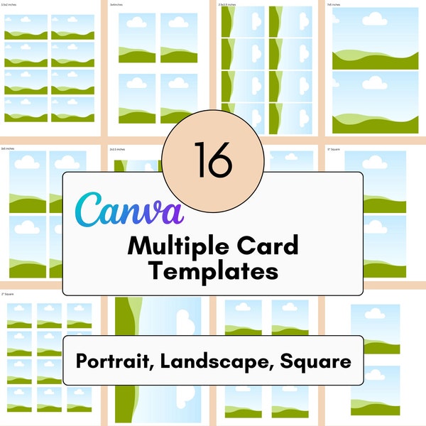 Canva Drag and Drop Multiple Card Templates, Editable Blank Templates, Business Notecards Ninja Notes, Printable Instant Download