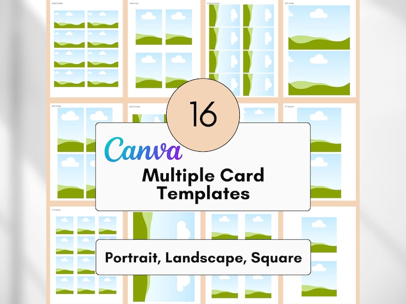 Canva Drag and Drop Multiple Card Template, Editable Blank Templates ...