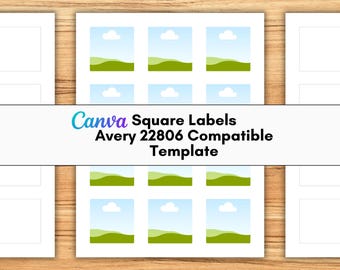 Avery 22806 Canva Blank Template | 2x2 Square | Fully Editable Drag and Drop
