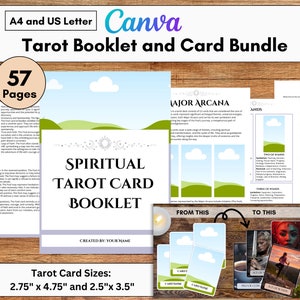 Anpassbare Canva Tarot Karte & 57 Seiten Booklet Vorlage für Tarot Deck Macher