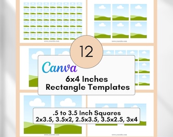 Canva Sticker Template: 6x4 Rechteck & Quadrat Layouts (Digitaler Download)