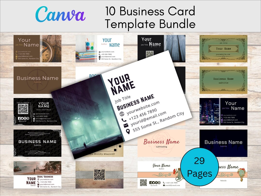 Minimalist Canva Business Card Template Bundle | 10 Modern Editable ...