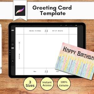 Procreate Grußkartenvorlage, 4x6, 5x7, quadratisch (Instant Download)