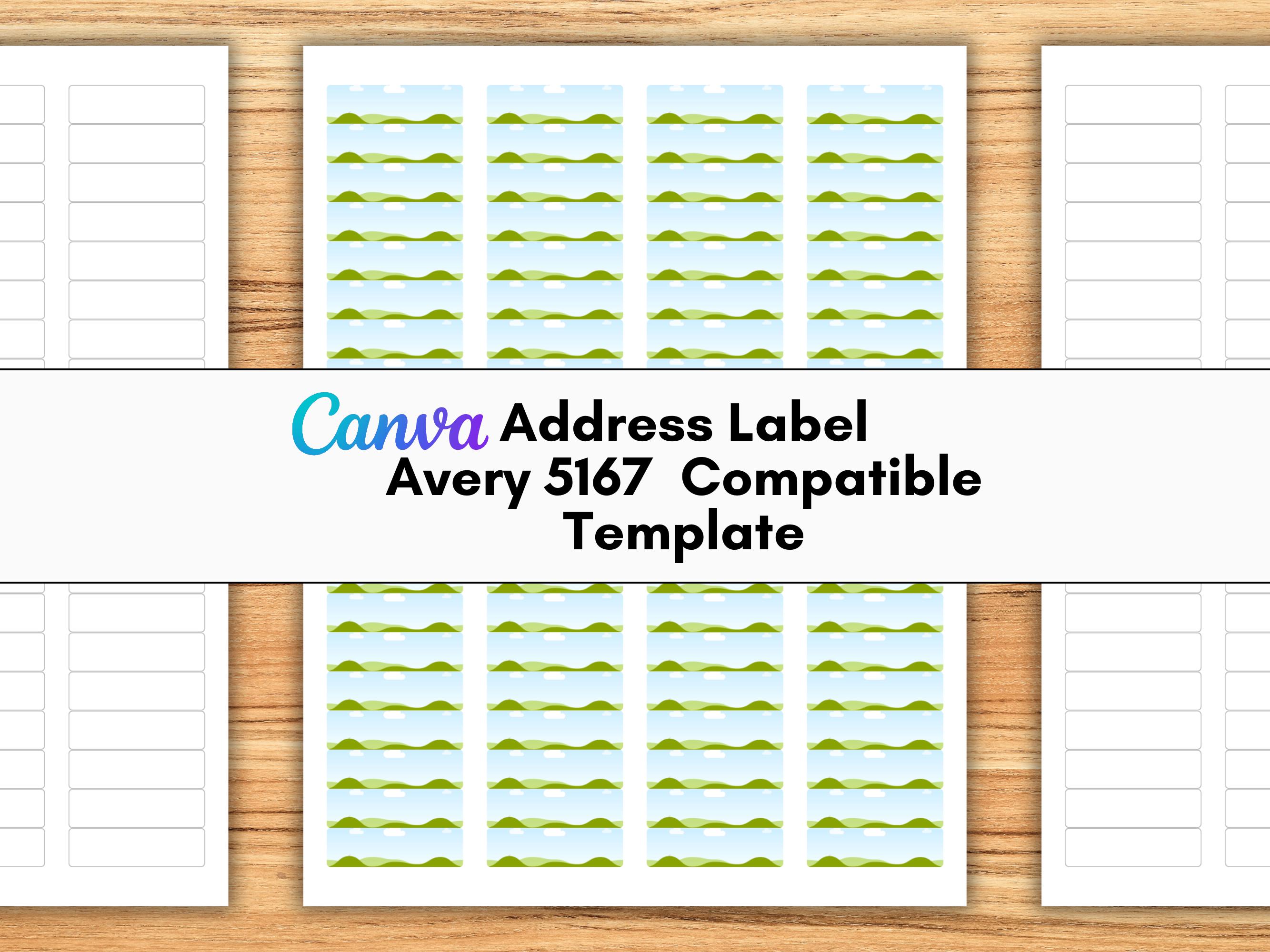 Avery 5167 Canva Blank Template | Address Labels | Fully Editable Drag