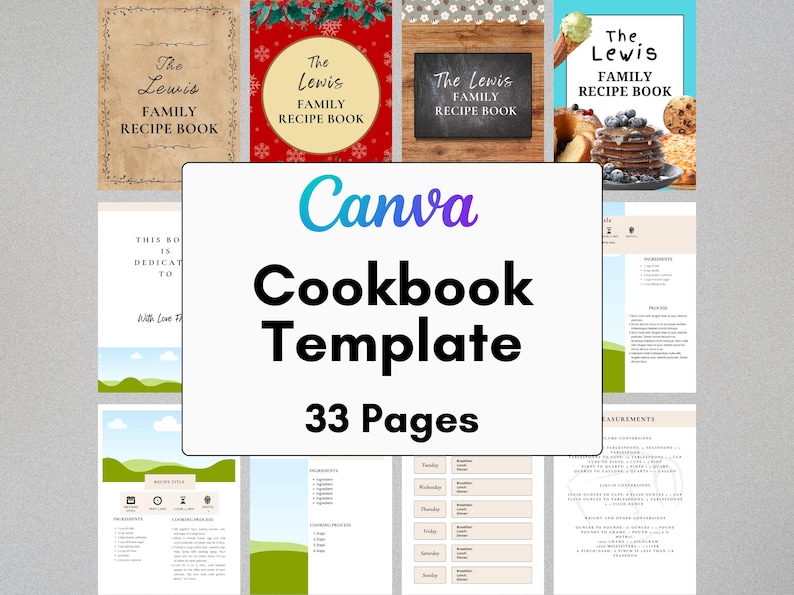 Editable Family Cookbook Template – Printable Heirloom Recipe Book ...