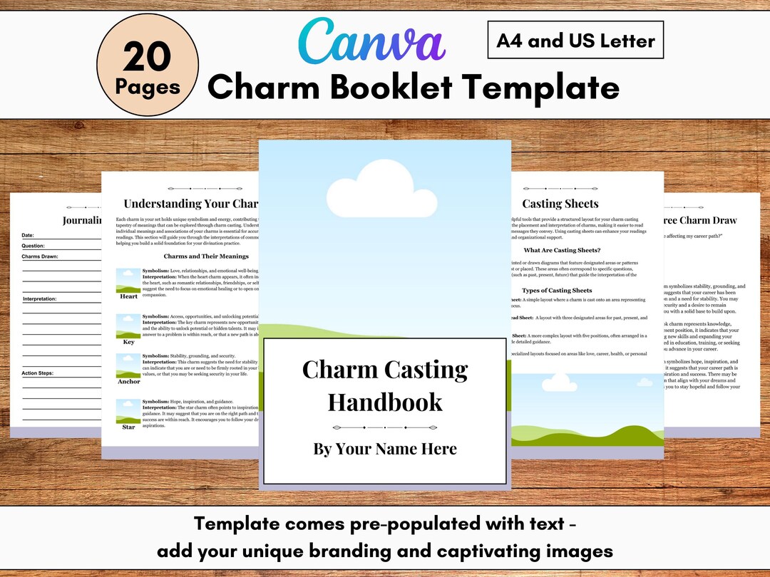 Editable Charm Guide Booklet: Canva Template, Printable PLR Ebook for ...