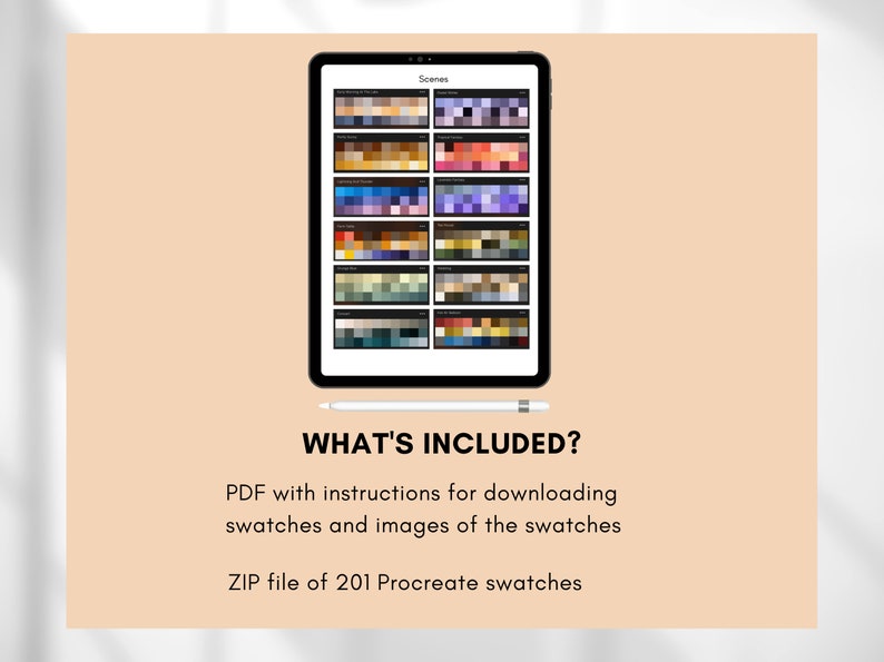Procreate Drag and Drop Color Palettes, 200 Swatches, Instant Download
