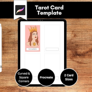 Procreate Tarot Card Template Oracle Standard Sizes, Personal and Commercial Use