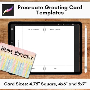 Procreate Grußkartenvorlage Bundle 4 x 6 5 x 7 quadratische Kartengröße druckbare DIY-Karte für kommerzielle Nutzung Sofort-Download