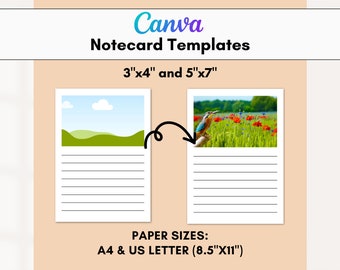 Canva Notecard Templates: 5x7 & 3x4 (Digital Download)