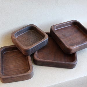 Handcrafted Black Walnut Catch All Tray: Wooden Desk Organizer