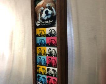Walnut Magnetic Photobooth Frame: 6x2 Inch Photo Display