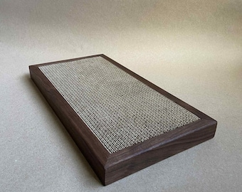 Handmade Solid Walnut Cat Scratching Pad: Modern Pet Furniture