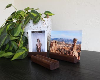 Handcrafted Walnut Photo Holder: Business Card & Place Card Display