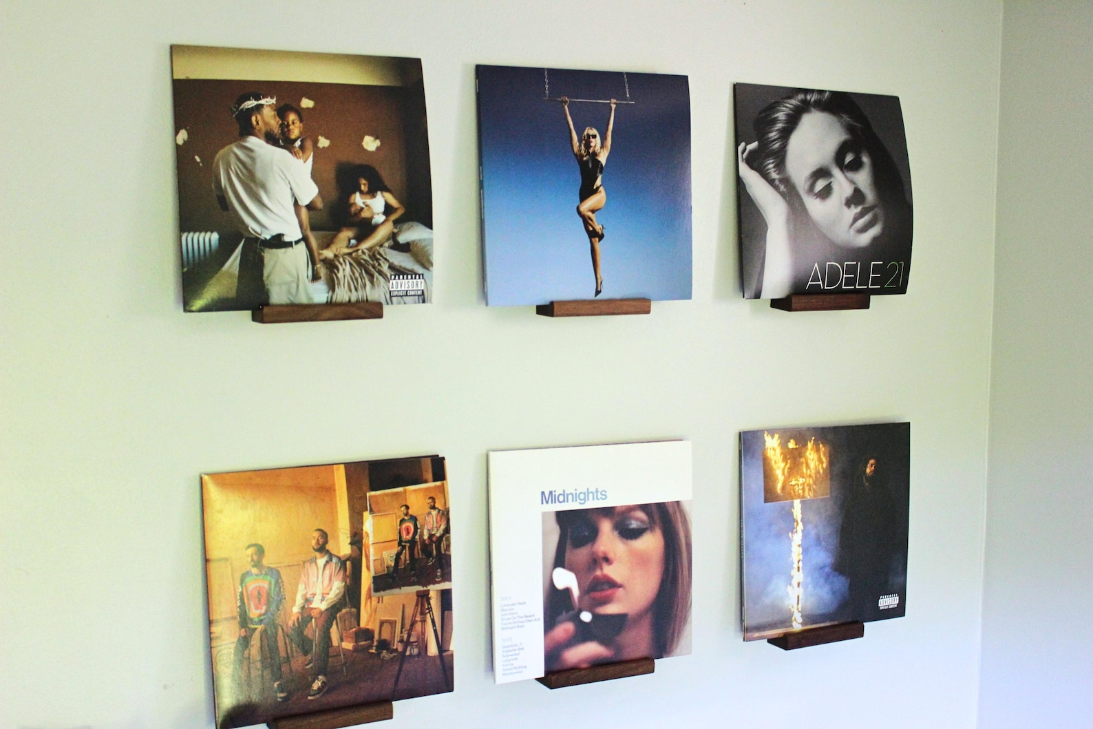 Handmade Walnut Vinyl Record Display Ledge: Album Wall Mount