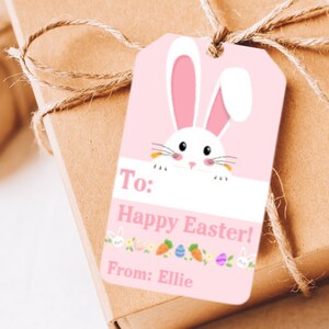 Peeking Easter Bunny Gift Tags | Editable Easter Gift Tag | Easter Printables for Gift Bags | Easter Basket Gift Tags | Easter Bunny Tags |