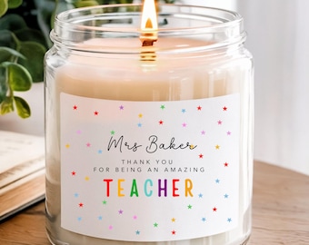 Lehrerkerze Etikett, Lehrer Geschenke, Lehrerkerze, Lehrer Dankeschön, Dankeschön Geschenk Lehrer, Geschenk für Lehrer, Ende des Schuljahres