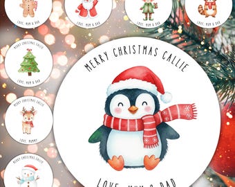 Custom Christmas Present Stickers, Personalised Christmas Stickers, Christmas Gift Wrapping, Christmas Present Sticker, Gift Tags Xmas, Name