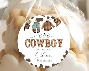 2.4 Inch Cute Cowboy Thank You For Celebrating With Us Sitcker,Baby - View #5