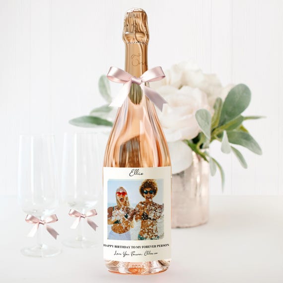 Custom Wine Label, Personalised Photo Wine Label, Photo Wine Bottle Bridesmaid, Wine Sticker, Bridesmaid Proposal, Best Friend Wine Gift,